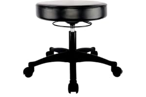 TAKE UR SEAT 17" Table Height Adjustable Round Seat Stool Heavy Duty Ship and Built Within 24 Hours, Spa, Medical, Lab, Cleanroom, Black (Nylon)