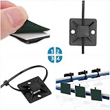 Oksdown Black Cable Ties 100pk & 60 Self Adhesive Mount Clips 150mm Zip Ties view 4