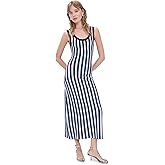LE BOP Women's Striped Jacquard Dress
