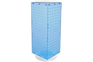 Azar Displays 703385-BLU Four-Sided Revolving 8”W X 20”H Pegboard Counter Display, Blue