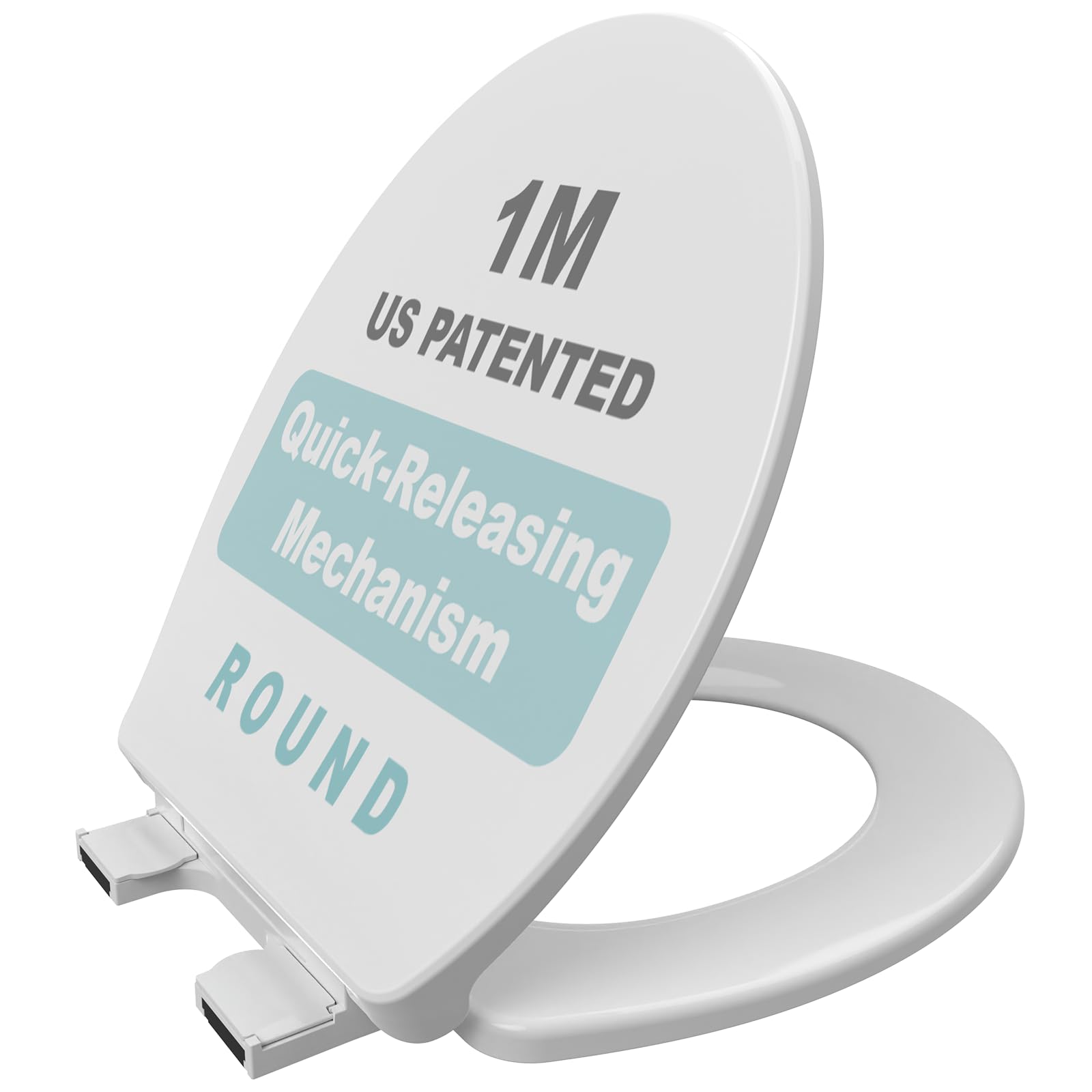 Photo 1 of 1M Soft Close Toilet Seat Round, Patented Quick Releasing for Easy Cleaning, Anti-Wiggling Design, Easy Installation (2PCS Pack)