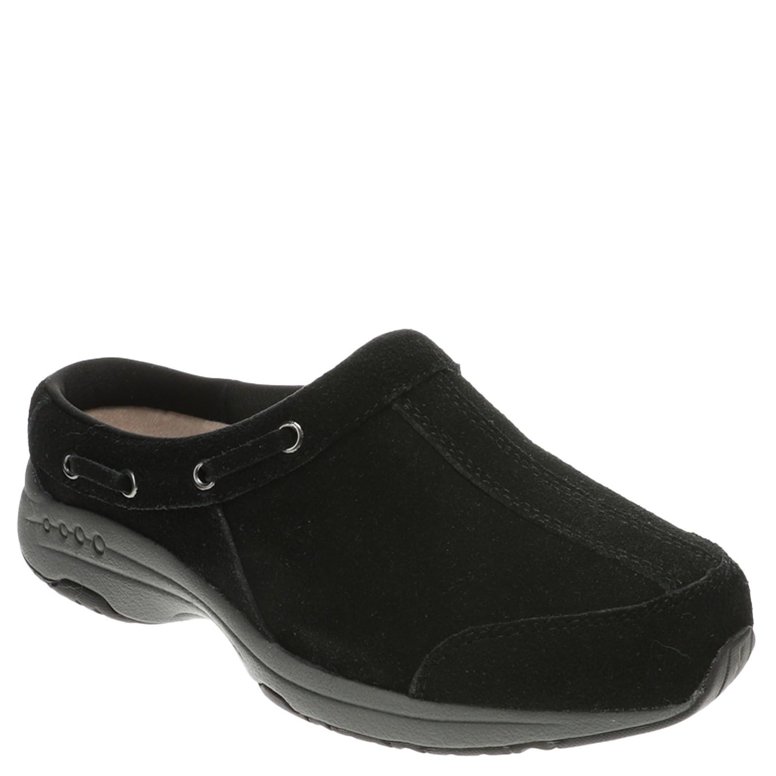 Easy Spirit Travelport Women’s Slip On, 6.5 E US, Black-Suede
