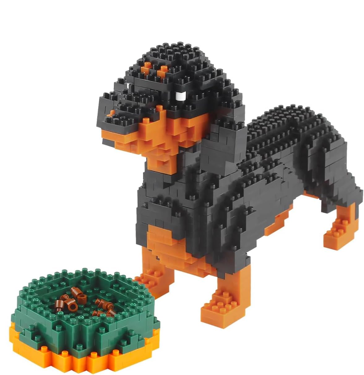 Dachshund Dog Micro Building Block Set,898 PCS Animals Toys Compatible with Mini Lego Sets,Birthday Gifts for Adults Women Boys Girls 10 11 12 13 14+(Challenging)
