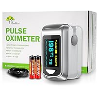 Fingertip Pulse Oximeter Blood Oxygen Monitor Finger for Adult & children Portable Oxygen Level Monitor with OLED Screen…