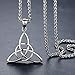 Aoiy Stainless Steel Irish Triquetra Celtic Knot Trinity Pendant Necklace, 24