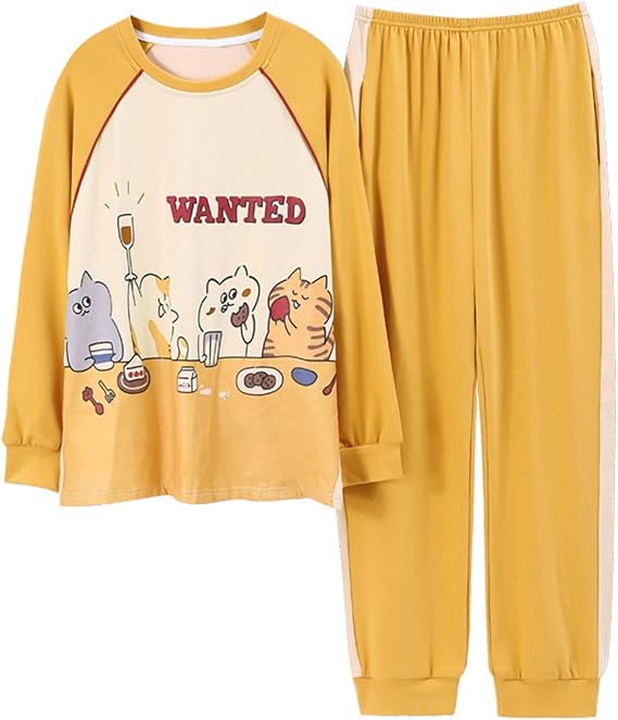 Amazon パジャマ ナイトウェア レディース 室内服 ゆったり 綿100 かわいい 動物模様 丸首 大きい 薄手 丸洗い 吸汗 通気 春秋 着心地良い デイリー コンビニ スリープ M Xxl ルームウェア 昼寝着 パジャマ ルームウェアセット 通販