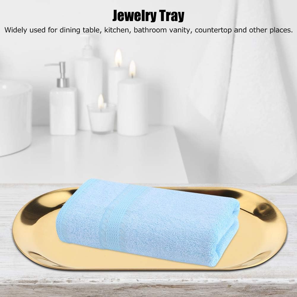 5pcs Stainless Steel Small Tray Oval Metal Tray Jewelry Storage Tray Tray Storage Tray Stainless Steel Oval Tray Cosmetic Jewelry Storage Tray Dish Storage Box(02) - Image 4