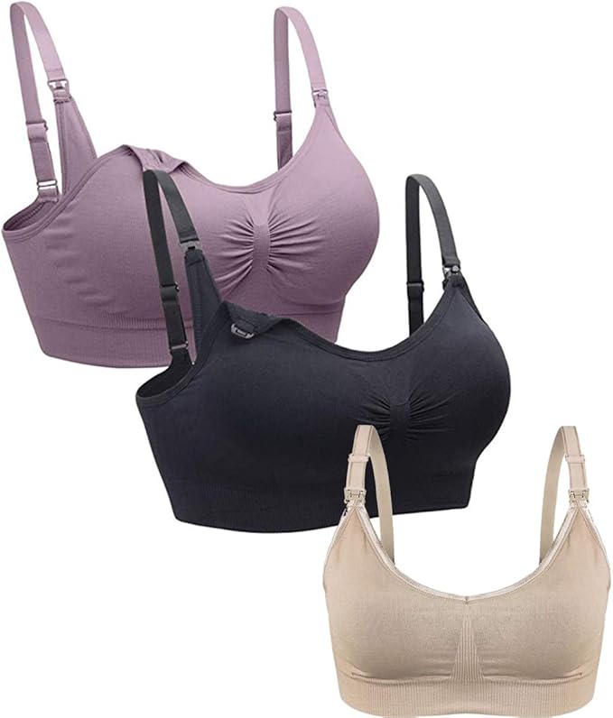 N/X Womens Seamless Nursing Bra Materinty Breastfeeding Bra Sleep Bra