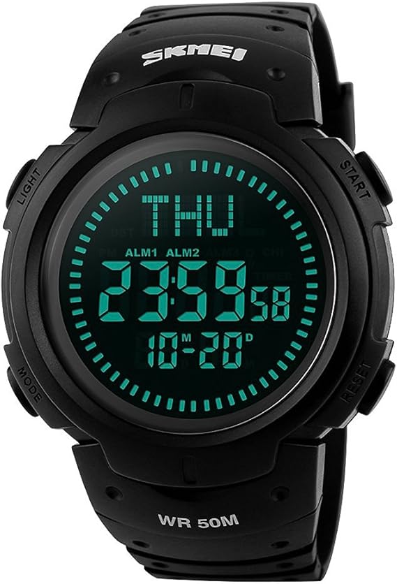 Montre Homme Numérique,Boussole Imperméable 50 M Sport Numérique Mens