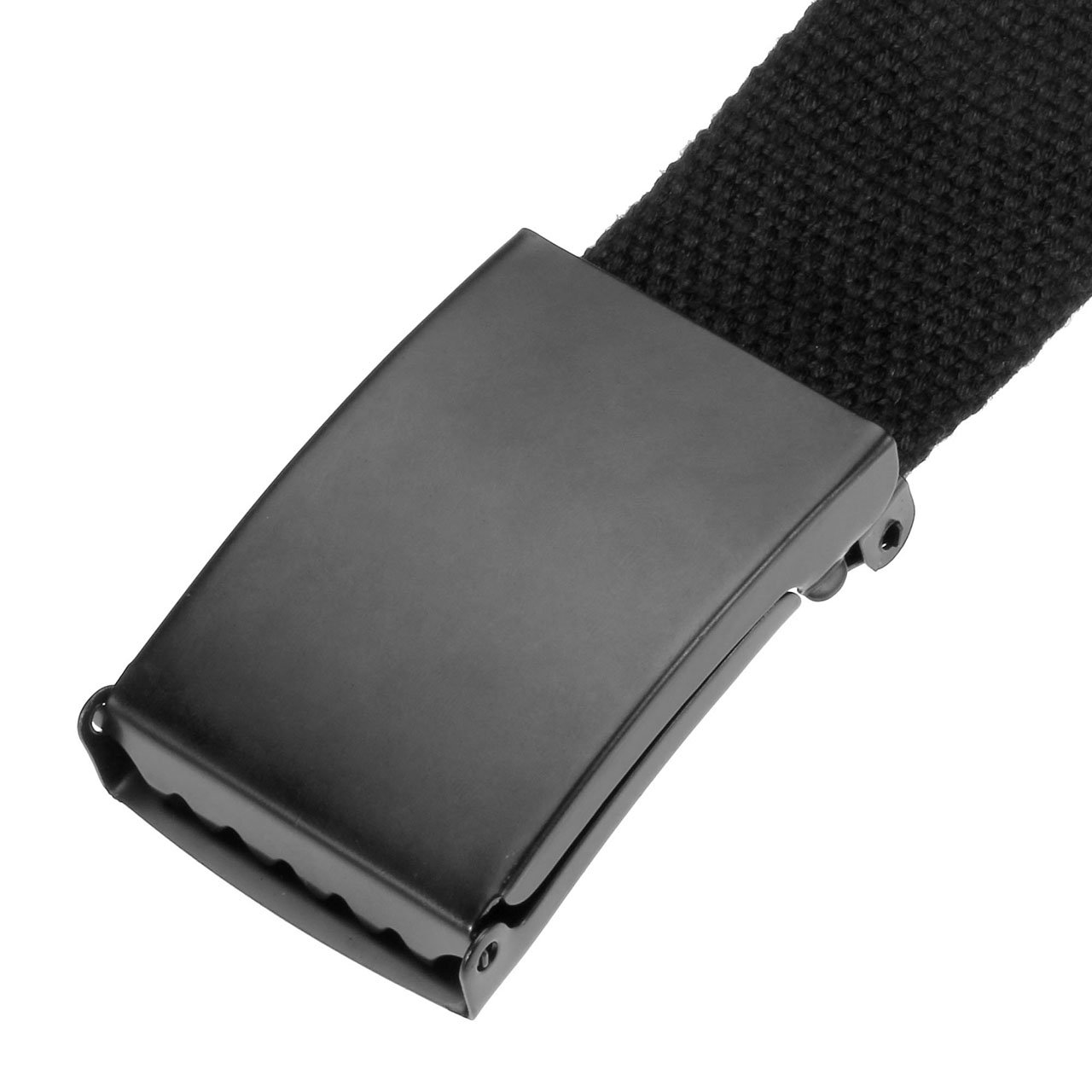 Ayliss Unisex Military Style Canvas Webbing Belt Plain Buckle Waistband (One Size, Black Buckle #1)