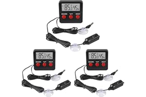 AITIAO 3PCS Digital Reptile Thermometer and Humidity Gauge Remote Probes Reptile Terrarium Thermometer Hygrometer Indoor Outdoor Temperature and Hygrometer Gauge