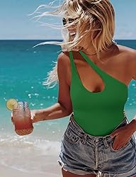 SAUNGKUAI Women's Sexy One Shoulder Sleeveless