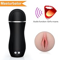 Male Masturbator Cup Sex Toy with Removable Vibration Bullet, HOLYVO Realistic Silicone Luxury Pocket Pussy Stroker with Controllable Tantalizing Porn Star Moaning Feature for Life like Experience