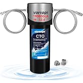 Vortopt Q7 19000 Gallon Sink Water Filter, Reduces Chlorine, Lead, Black | Bad Taste &amp; Odor, Undersink Water Filter Systems Direct Connect to Kitchen Faucets,NSF/ANSI 372/42 Certified,2 Year.