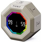Visual Timer for Kids Kitchen Timer Pomodoro Magnetic Visual Countdown | Smart Gravity Sensing Timer with Large Display Loud Alarm for Study Cooking Classroom Homework Time Management