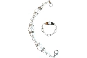 Hidden Hollow Beads Women's Beaded 6" Medical Alert ID Interchangeable Replacement Bracelet, Identification Vital info
