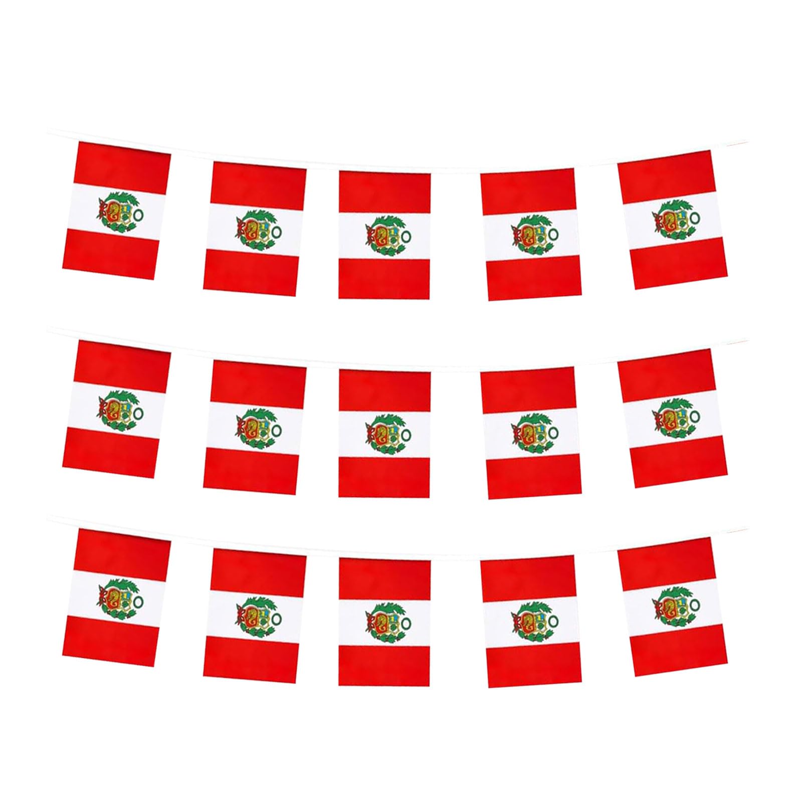 Peru Flag Peruvian Flag, Small String Peru Flags Mini Peruvian Flags Banner, Used for Party School Sports Events Patriotic Festival Decorations