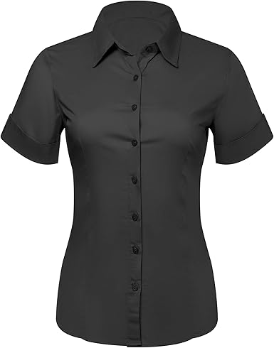 fitted white short sleeve shirt