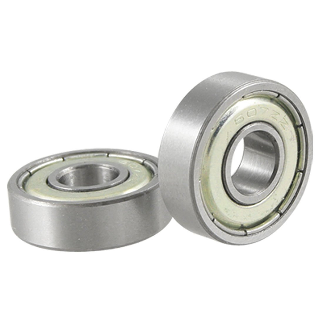 Sourcingmap 2 Pcs 7 x 19 x 6 607ZZ Double Shielded Deep Groove Ball Bearings