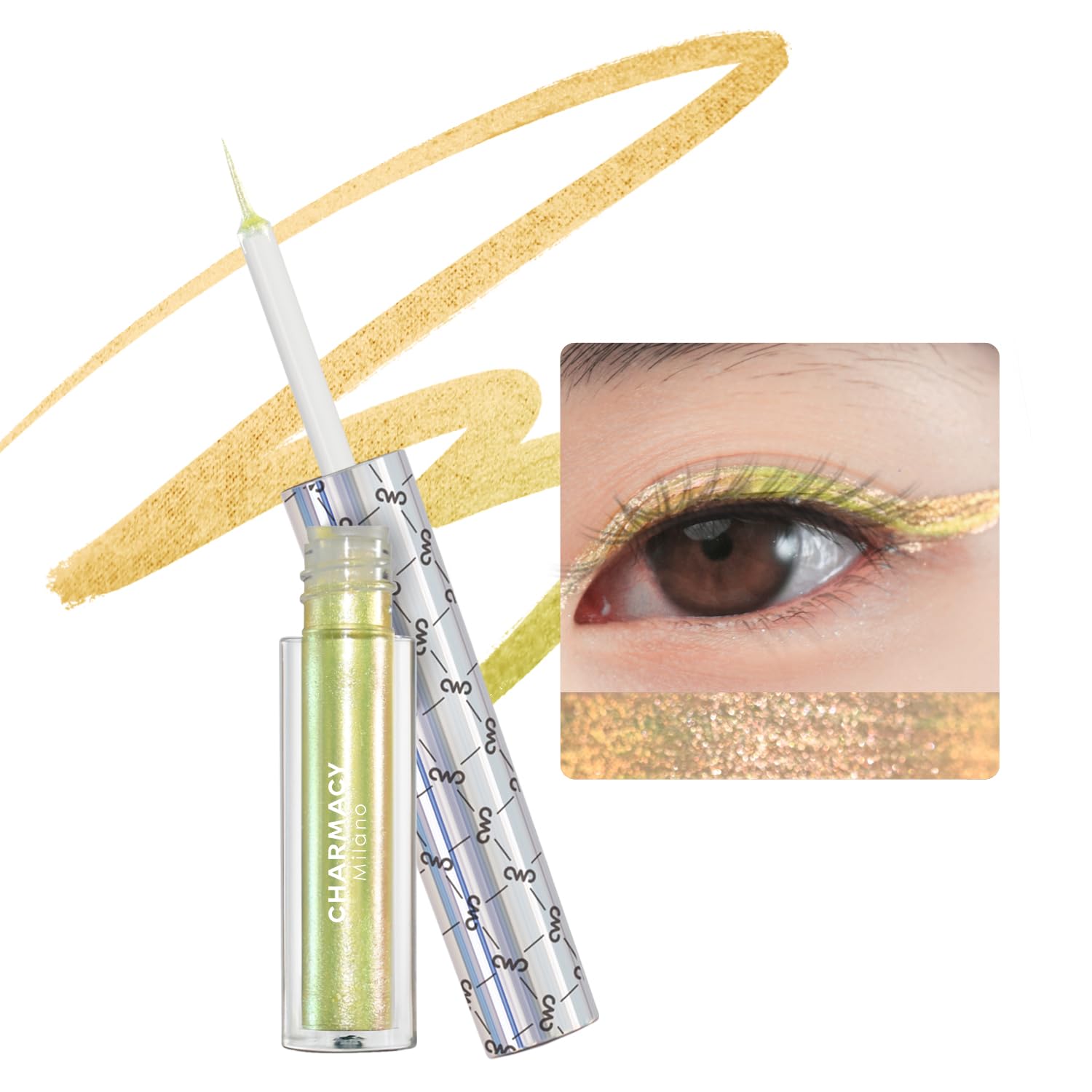 CHARMACY Chameleon Liquid Glitter Eyeliner, Highly Pigmented, Metallic Intense MultiColor Shifting waterproof Eyeliner, Ultra-Fine Tip, Longwearing, Smudge-proof (#302) — image 1