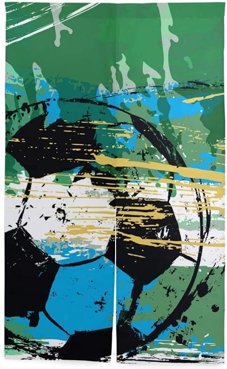 Amazon Tinzzeros のれん おしゃれ サッカーサッカーイラスト無料コピースペース 室内 間仕切り 風景画 高画質 半カーテン ぴったり プリント 着替え室 戸口の 突っ張り棒付き 幅70 丈1 のれん オンライン通販