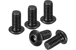 DTGN M6-1x12mm Button Head Socket Cap Screws - 100Pack - Good for Road Bicycle, Mountain Bike, Auto, Motorcycle - Carbon Steel Black Oxide - Hex Socket Drive Fasteners