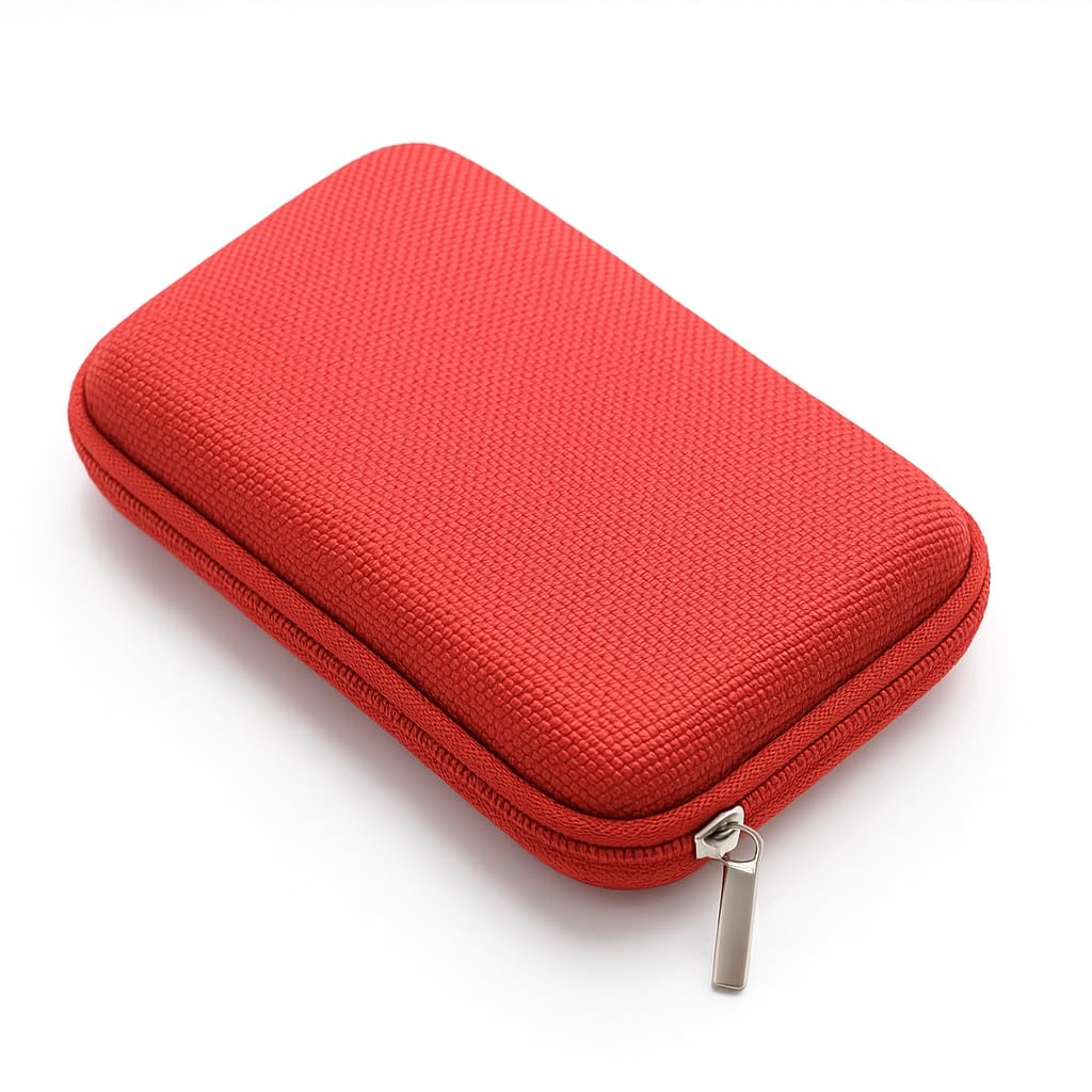 Protective Carrying Case for 2.5" Portable External Hard Disk Drive / SSD - For Western Digital/WD/Seagate/Sandisk/Toshiba/Samsung/LaCie - Space for Memory Cards and USB cable - Detachable Hand Strap