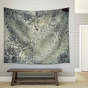 Grunge Wall Texture Background. Paint Cracking Off Dark Wall with Rust Underneath. - Fabric Wall Tapestry Home Decor - 51x60 inches