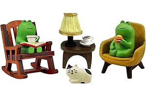 Refintural Miniature Frog Figurines Statue, Adorable Frog Collectibles for Desk and Bedroom Decor, Perfect Indoor Home Decorations and Gifts