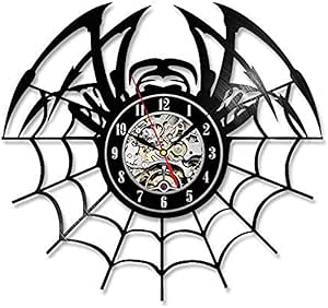Yddlie Reloj de Pared araña y Forma de Red CD Registro Reloj de Pared