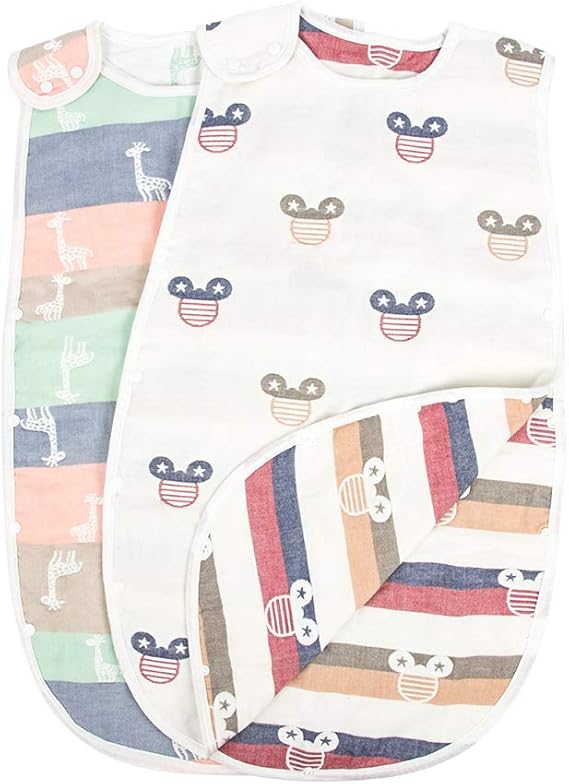 Amazon Co Jp Jiayihizn スリーパー ガーゼ 赤ちゃん パジャマ キッズ 出産祝い 6重 100 綿 2枚セット 服 ファッション小物