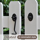 TOPYWMSP Hook and Eye Latch 6 Inch Stainless Steel Door Lock Black 2 Pack view 3
