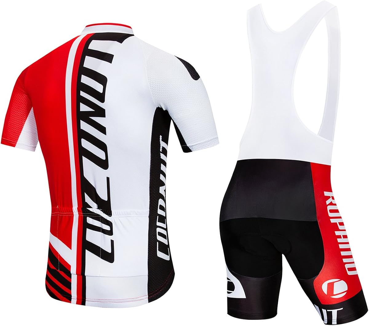 Men's Cycling Jersey Set Biking Road Bike Jersey Bib Shorts with 4D Padded Cycling Clothing Set for Men: Clothing