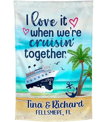 ZJXHPO Kreuzfahrt Gartenflagge – 'Cruise One Port At A Time', 30,5 X 45,7 Cm, Wetterfest