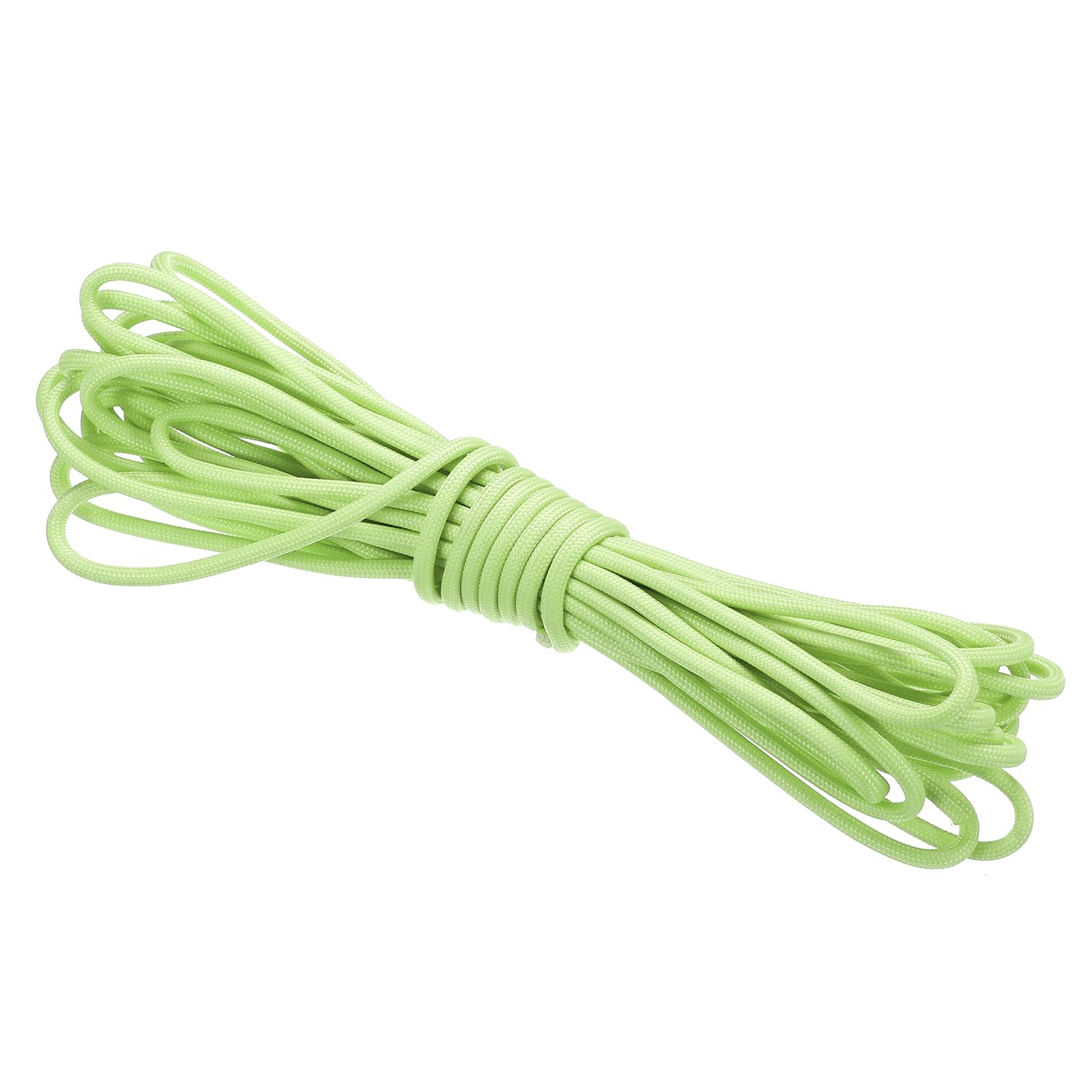 PATIKIL 26 Feet Glow in the Dark Paracord, 4mm Camping Paracord Rope 9-Strand Type 550lb Nano Cord Paracord for Camping Tent Tarp Hiking, Light Green
