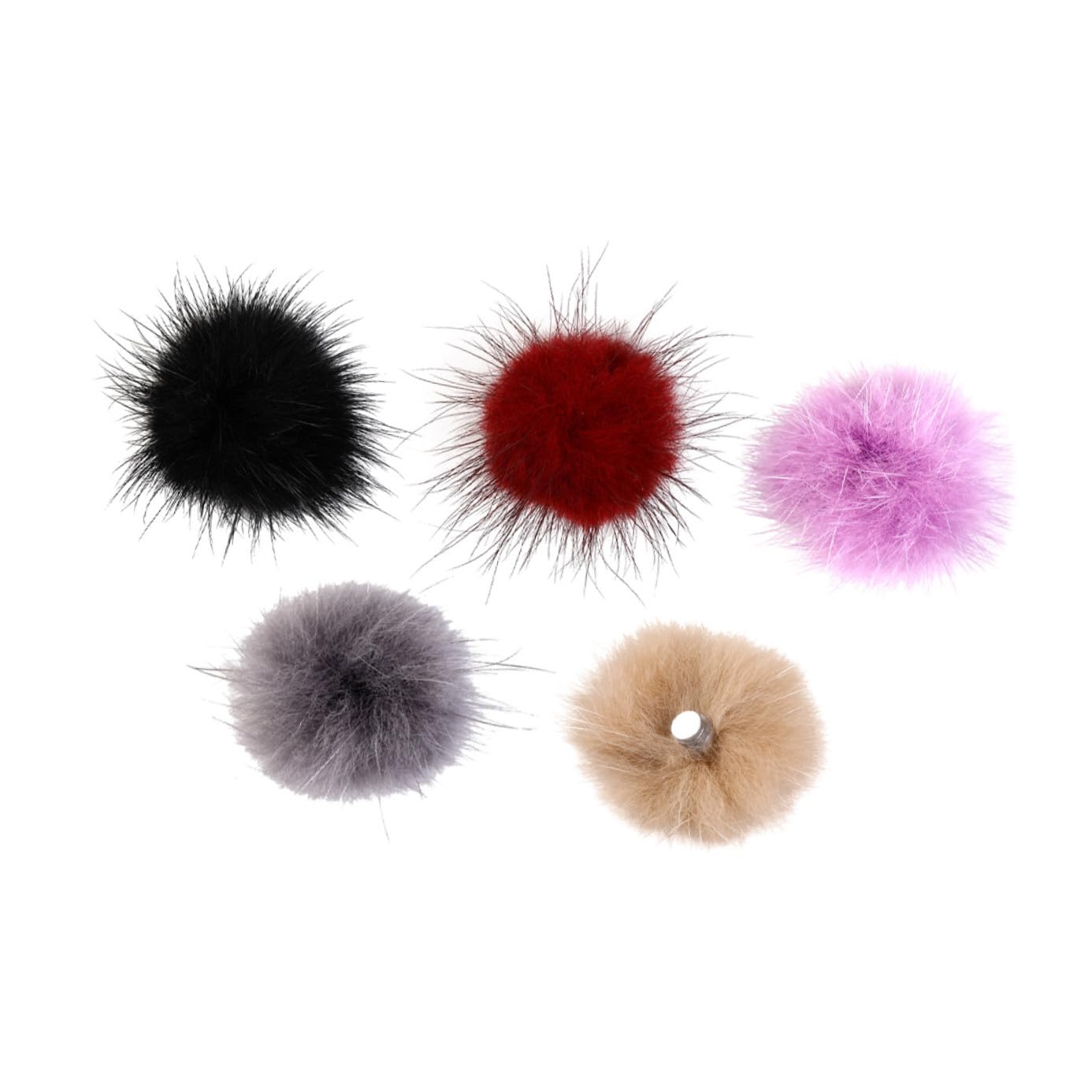 minkissy 5pcs Nail Art Pom Poms Detachable Hair Pom Poms Ball Girl Nail Art Decoration DIY Bag Knitting Hats Charms (Random Color)