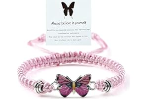 ATIPTU Always Believe in Yourself Butterfly Bracelet Adjustable String Butterfly Bracelets Cute Butterfly Charm Bracelets Bracelet Suitable For Women Butterfly Jewelry