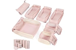 BAGSMART Keep Shape Packing Cubes, 7 Set Packing Cubes for Travel, Lightweight Travel Cubes for Packing, Suitcase Organizer Bags Set for Travel Essentials