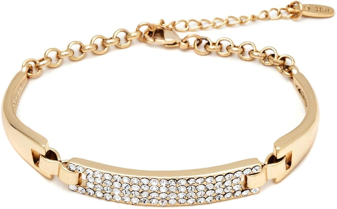 Barzel 18K Gold & Sparkle Bling Crystal Bracelet (Gold) Amazon.ca Jewelry