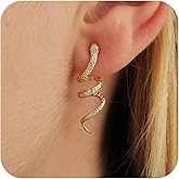 Gold Snake Earrings for Women Dainty Gold Snake Stud Earrings Trendy Serpent Animal Earrings Jewelry Accessories