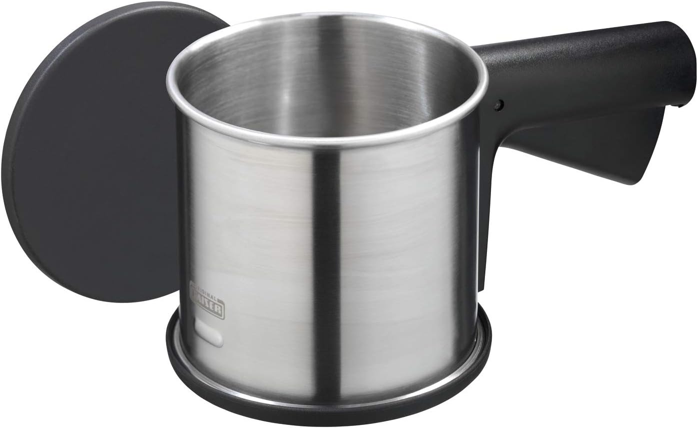 Kaiser La Forme Plus Einhand Zucker-/ Mehlsieb 11 cm, Einhand-Mehlsieb mit 2 Kunststoffdeckel, Edelstahl, Handsieb für Mehl und Zucker