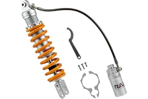 RKV86 Adjustable 395mm Rear Air Shock Absorbers Fit for Honda Sportrax TRX400EX 1999-2008 TRX450ER 2006-2014 TRX450R 2006-2012 ATV （Yellow）