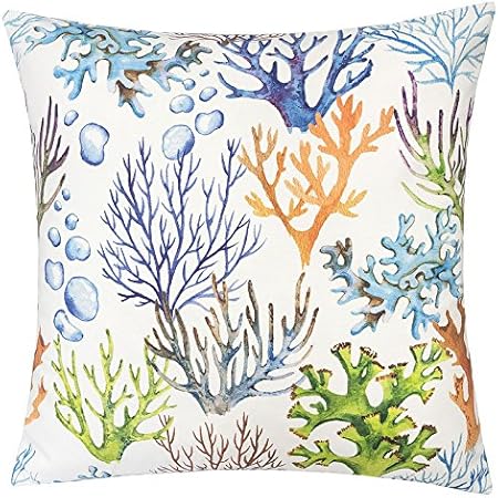 Amazon Com Homey Cozy Outdoor Accent Pillow Cover Coral Island