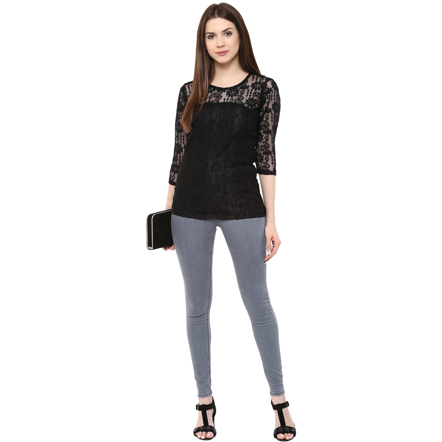 mayra women's net top