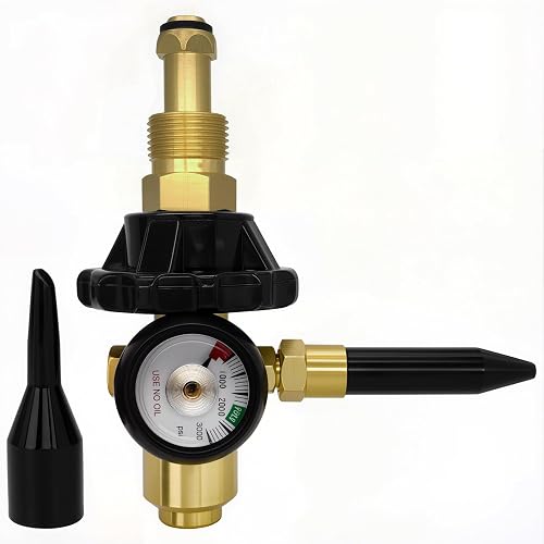 Produktbild von Ballonfüller Mit Manometer 0–3000 PSI – Für CGA580 Tankventile, Aus Messing & Gummi – Zum Befüllen Von Latex- & Folienballons – Einfach Handfest Montieren
