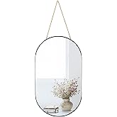 YCHMIR Oval Wall Mirror, Gold, Oval Shape, for Bathrooms and More (Black, 16x9.2 inch)