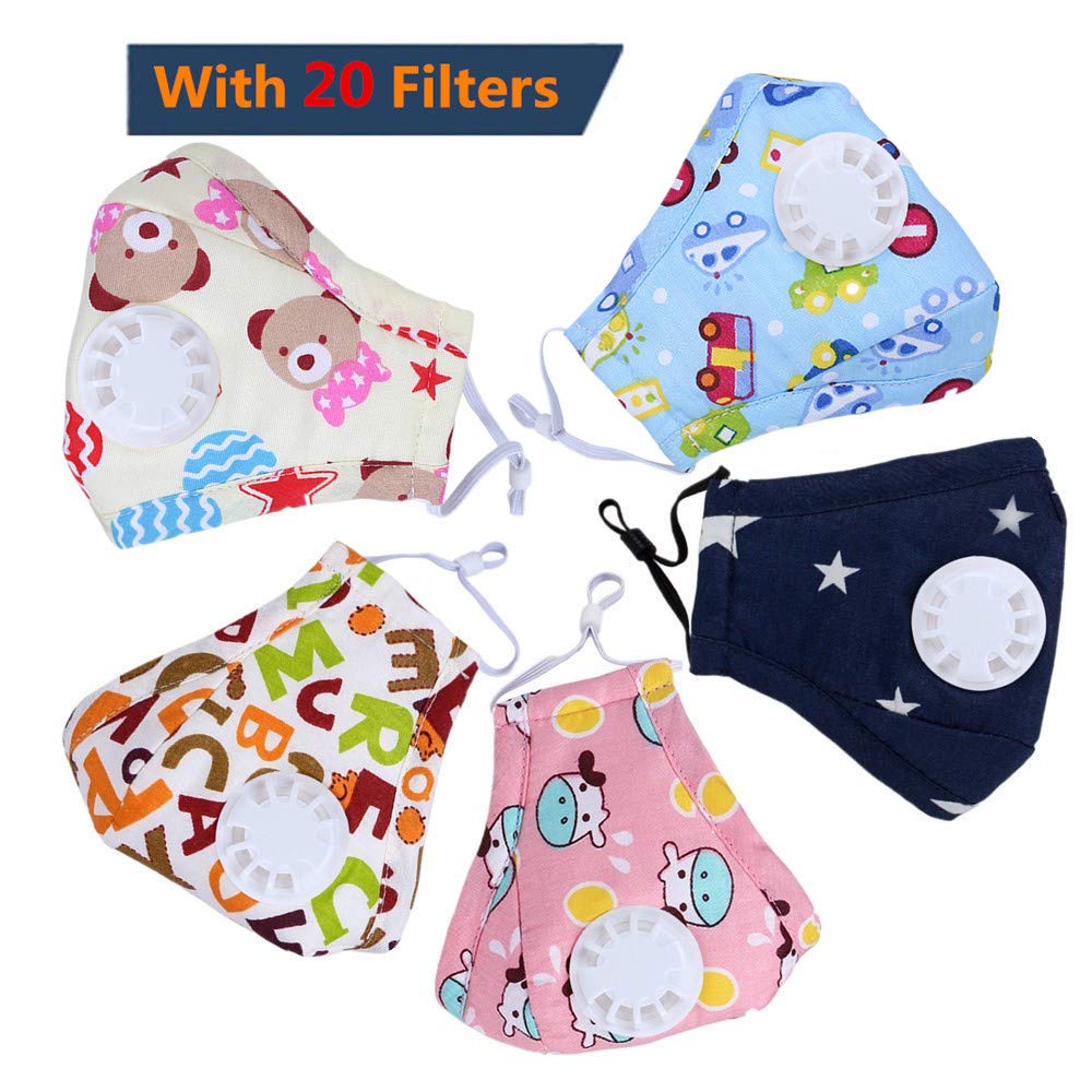 Ligart Kids Anti Pollution Mask with Activated Carbon N95 Filters Dust