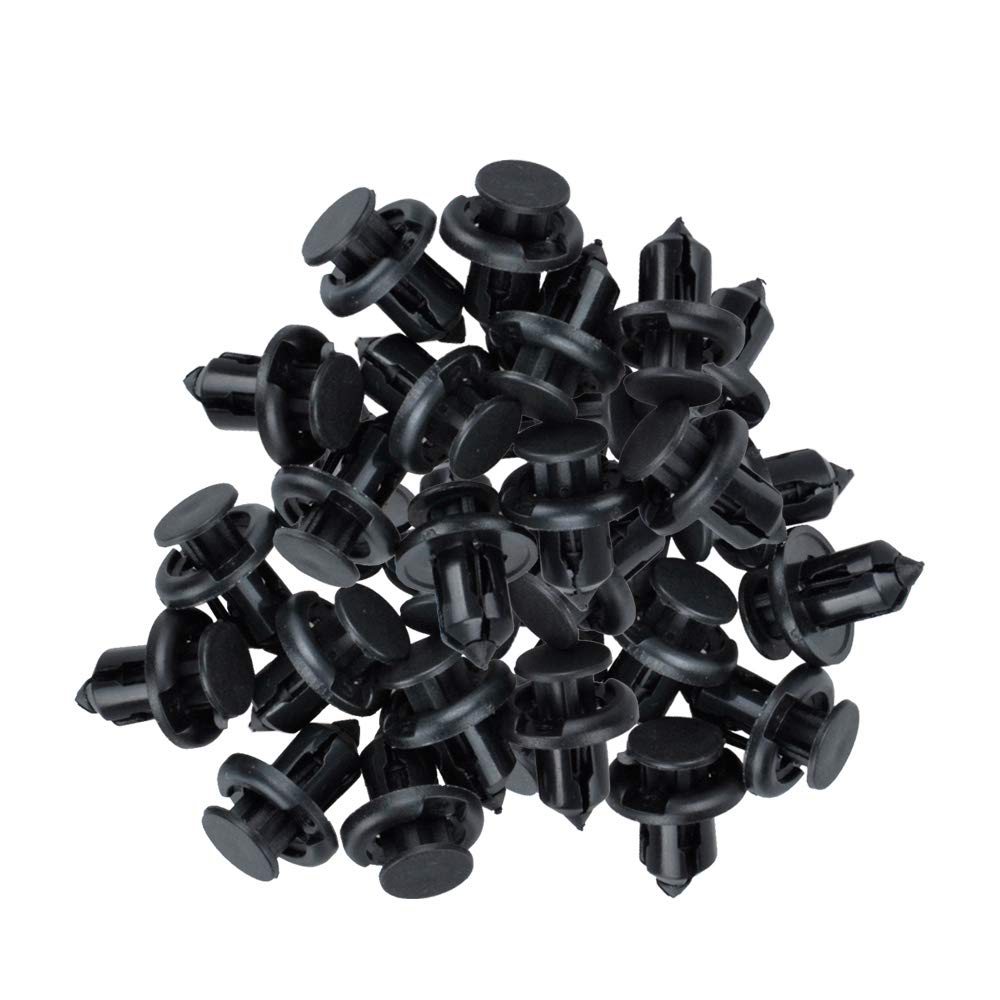 HUICAO 40Pcs 10mm Plastic Rivet Liner Fender Mud Flaps Bumper Fastener Push-Type Retainer Clips - Black