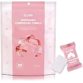 ICOTLE Compressed Towel 100 Pcs, Lint-Free，Disposable Compressed Face Towels, 10&times;12 Inch,Portable Cotton Coin Tissues for Travel, Home, Camping &amp; Outdoor Activities