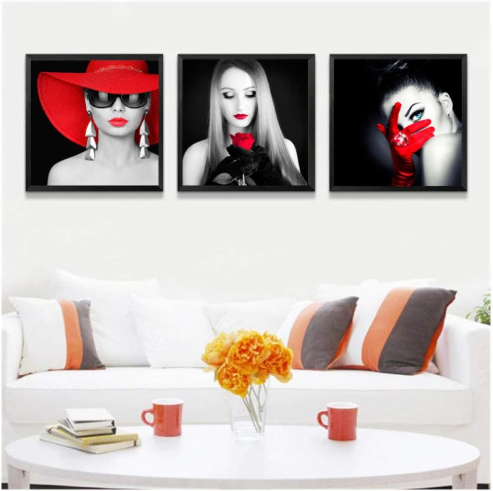 Maquillaje rojo Pintura decorativa moderna Salón de belleza Cuadro de